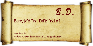 Burján Dániel névjegykártya